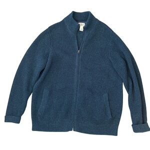 L.L. Bean Men's Blue Zip Up Sweater